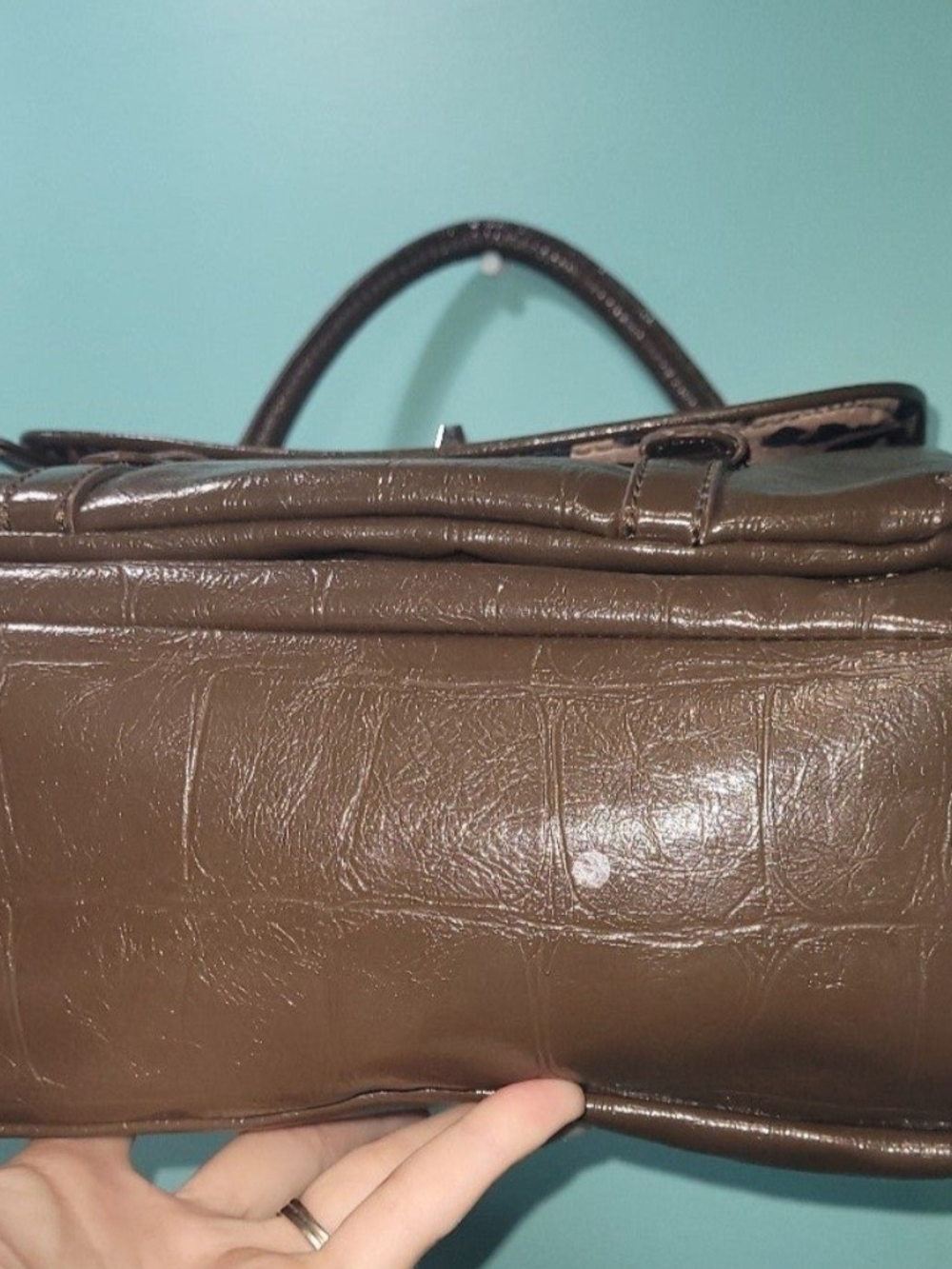 Tyler Rodan Brown Shoulder Bag with Leopard Card Holder - Picture 8 of 8